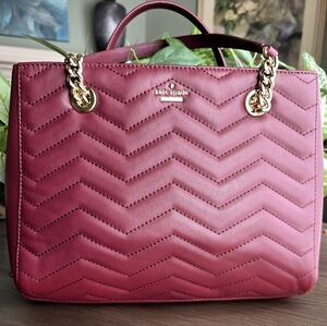 Kate Spade Reese Park Small Courtnee Cherrywood Quilted Leather Bag